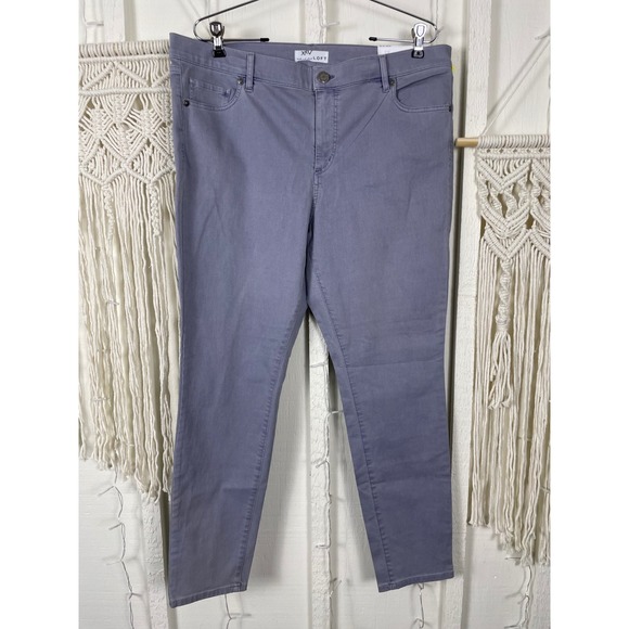 LOFT Pants - LOFT Modern Skinny Pants Grey Stretch Denim Women Size 14 32 Casual Core